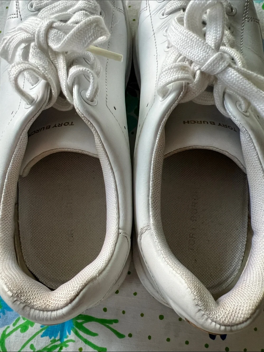 Tory Burch Leather Low Top Sneakers - 7.5